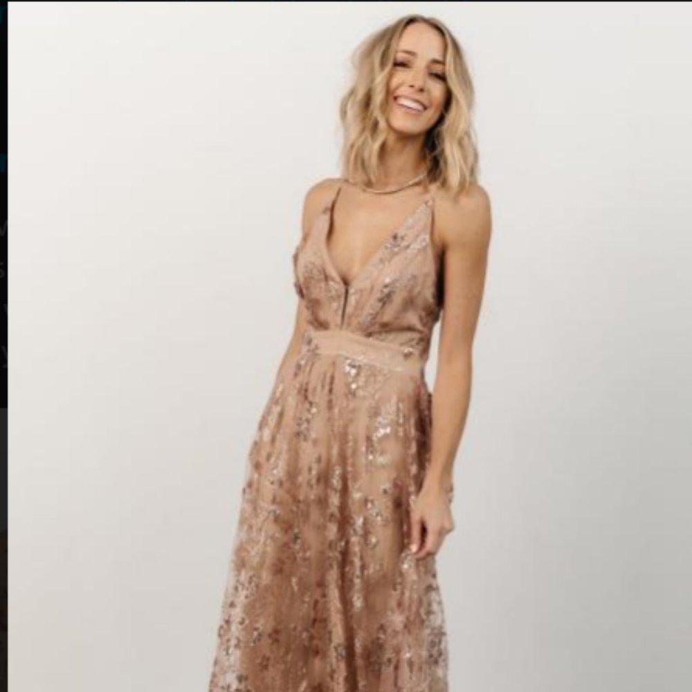 Chantelle Shimmer Gown | Rose Gold